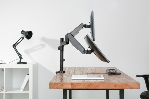 Monitor de presión de gas dual brazo giratorio doble soporte de mesa 2x8KG Office-GS424 - Imagen 9 de 9