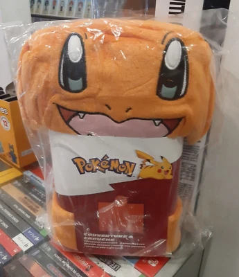 Coperta in Pile con Cappuccio Pokemon Charmander (cm 120x150) NUOVA SIGILLATA