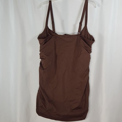 Skims Sculpting Ruched One Piece Swimsuit Size 2X Cocoa Chocolate Brown - Picture 4 of 9