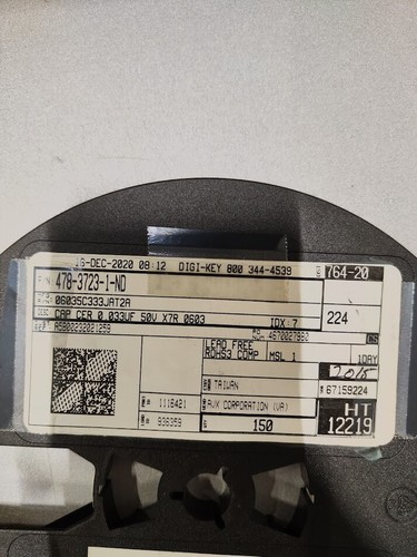 06035C333JAT2A Capacitor 0.033uF 50V X7R 0603 - Used, Qty 87