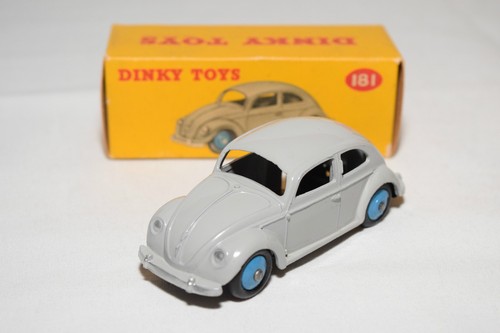 P DINKY TOYS 181 VW VOLKSWAGEN BEETLE KAFER GREY VN MINT BOXED RARE SELTEN - Imagen 1 de 7