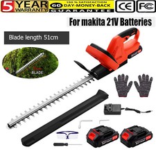 51cm Cordless Electric Hedge Trimmer Garden Cutter with 2 Batteries & Charger 