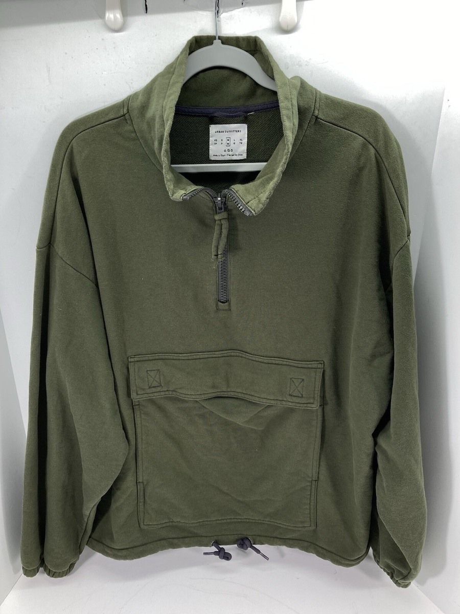 Urban Outfitters Sweatshirt Men Medium Olive Green 1/4 Zip