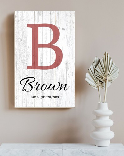 Personalized Family Name Monogram Sign Custom Couple Established Gift - Picture 2 of 4