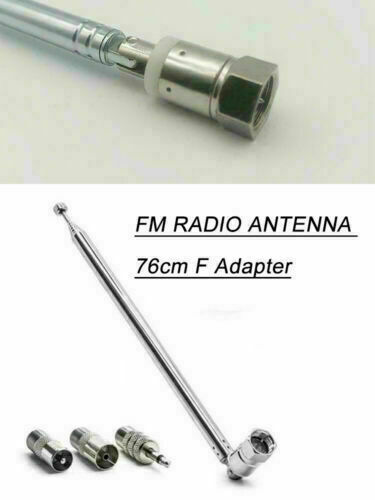 75 Ohm W/TV /3.5 Adapter F Type Telescopic Aerial Antenna For Bose Wave Radio FM - Picture 11 of 12