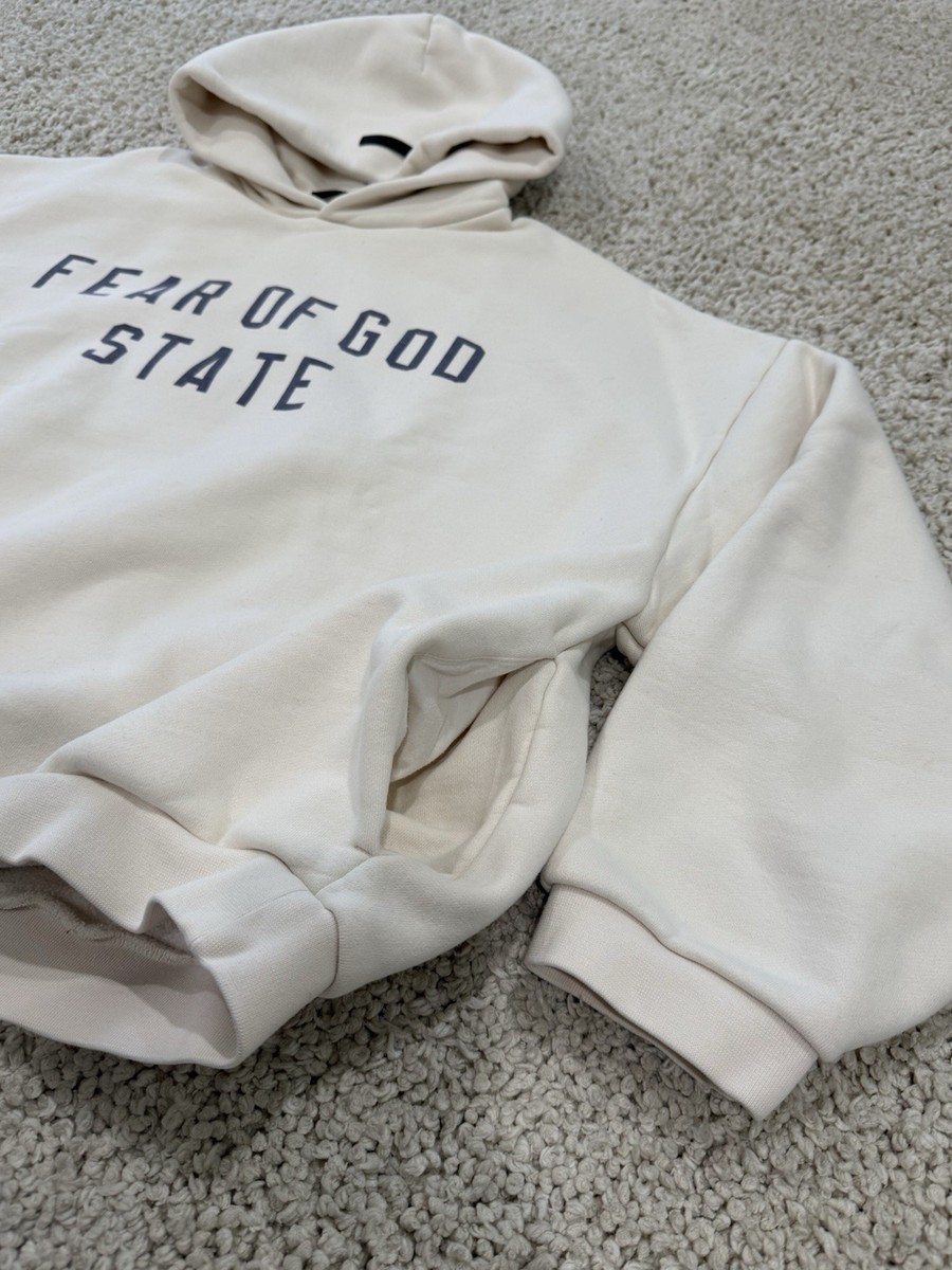 Authentic Essentials Fear Of God State Hoodie Size XL Off White
