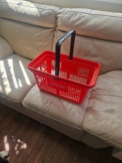 Vintage Kwik Save Plastic Shopping Basket Red with Black Handle Retro B2E