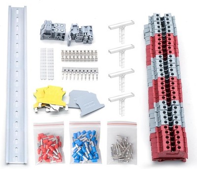 Rail Combined Terminal Block Kit, Rail Type Voltage Terminal ( Red & Grey)