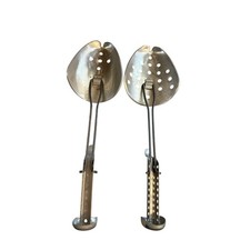 Vintage EKCO A J Metal Shoe Trees Adjustable Steel Made in USA Pair Silver
