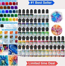 Alcohol Ink Set 42 Colors 10ml Bottles Epoxy Resin Dye for Art Coasters Petri