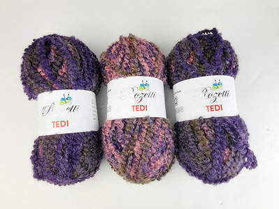 Rozetti TEDI Bulky Wool Blend Yarn 232-02 Purple Brown Pink 100g 82yds  3 skeins