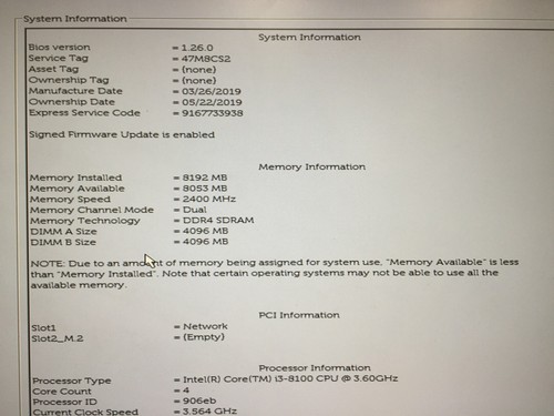 Dell OptiPlex 5260 AIO 22" Core i3-8100 3.6GHz 8GB RAM 256GB SSD NO OS Good - Picture 3 of 9