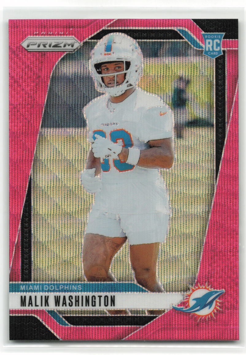 2024 Panini Pink Wave Prizm Malik Washington #371 Miami Dolphins (RC)