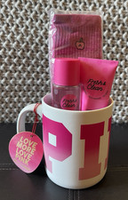 NEW Victoria's Secret PINK Fresh  Clean Lotion Mist Cozy Socks Mug Gift Set