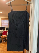 Vintage Rampage Size 9 Little Black Dress Velvety with Asian flare!