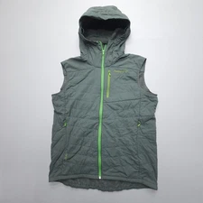 Norrona lyngen Alpha90 Vest Mens XL Gray Fleece Lined Hooded Hiking Full Zip