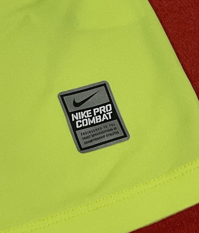 Camisa Dri-Fit ajustada Nike Pro Combat United States Air Force para hombre verde neón S Foto 4 de 4