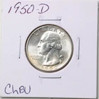1950-D 25C Washington Silver Quarter Dollar in Choice BU Condition #6725