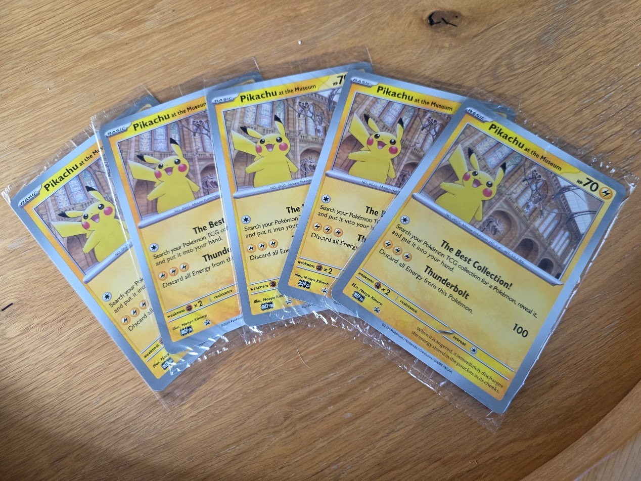 Pokemon TCG: Pikachu At The Museum X Natural History Promo Card Sealed (x5)