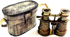 Vintage Style Marine Brass Binoculars Opera Glasses Engraved with Case Nautical