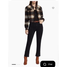 Veronica Beard Carly Kick Flare High-Rise Washed Onyx Jeans