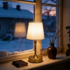 Small Cordless Lamp, Dimmable Rechargeable Table Lamp, 5400mAh Battery Operat...