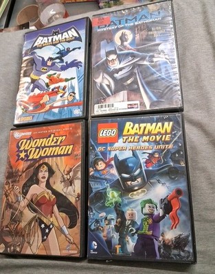 DC Comics Animated DVD Lot (4) Batman Wonder Woman Batwoman Kids Family Lego