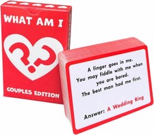What Am I - Couple Drinking Game Couples Edition, 54 Date Night Cards for Adults
