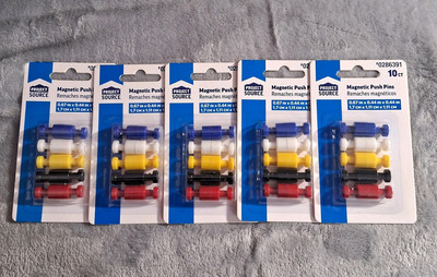 5 Packs of 10 Count Magnetic Push Pins Multiple Colors #0286391 Project Source
