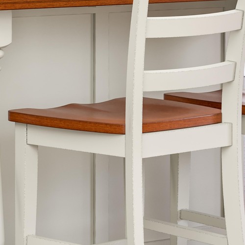 Home Styles Solid Wood Counter Bar Stool 24 inch High, Monarch Antique White ... - Picture 3 of 10