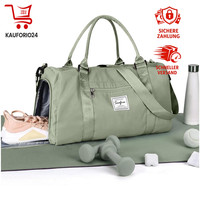 Sporttasche Duffel Bag Mit Nassfach Schuhfach 50L FüR Damen Herren Grau-GrüN