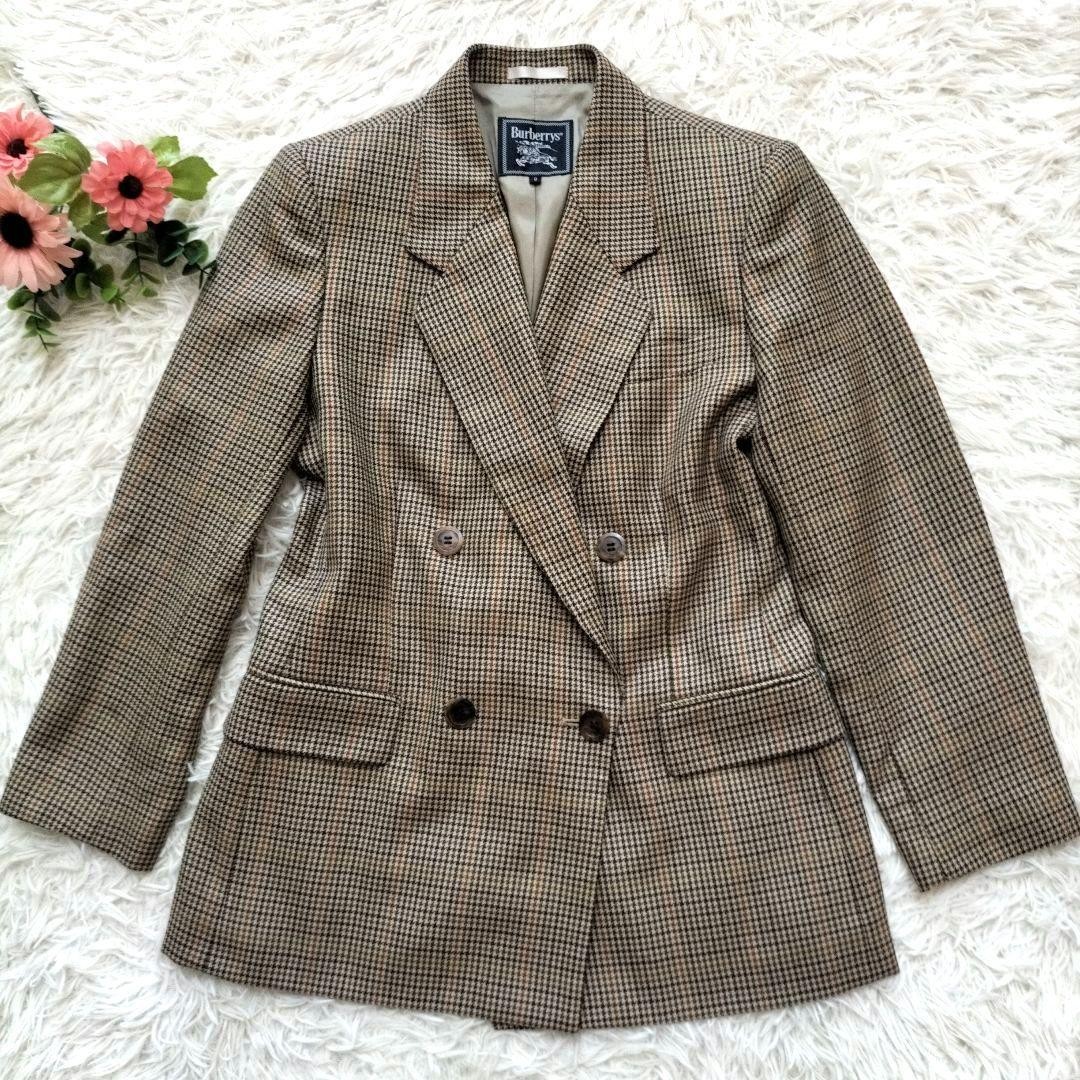 BURBERRY houndstooth pattern tailored Jacket Blou… - image 3
