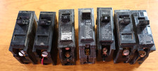 Mixed Lot of 7 15 Amps 120/240V 1 Pole Circuit Breaker