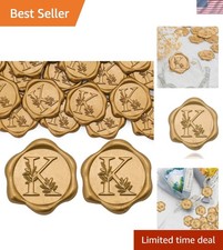 100 Elegant Letter K Wax Seal Stickers for Weddings  Invitations - Antique Gold