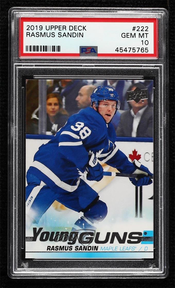 2019-20 Upper Deck Young Guns Rasmus Sandin #222 PSA 10 GEM MT 10e3