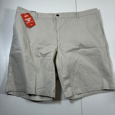 NEW Dockers Perfect Shorts 44 10'' Beige Pacific Collection Classic Flat Front