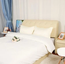 PiccoCasa 2 Pack Satin Pillowcase for Hair and Skin 26 X 26 Euro Sham Cream