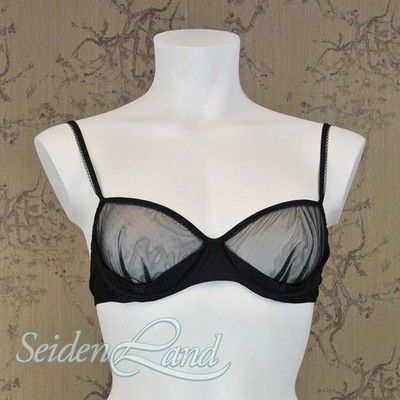 Bügel-BH mit Seide BEAU BRA schwarz C-Cup von Shell Belle Couture Abverkauf