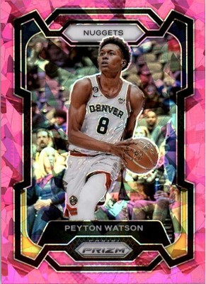 2023-24 Panini Prizm Prizms Pink Ice #247 Peyton Watson - BSK