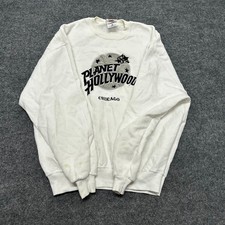 Planet Hollywood Sweatshirt Mens XL White Vintage 1991 Chicago Made in USA Logo