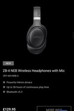 Image of Veho ZB-4 Bluetooth Wireless Headphones with Mic, Black