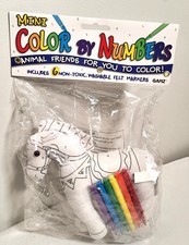 Kids Color By Number Horse Art Craft Kit Pony w/6 Non-Toxic Washable Markers 8
