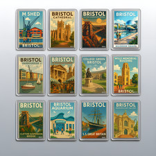 Imán acrílico para nevera Bristol Travel City - recuerdo regalo refrigerador decoración