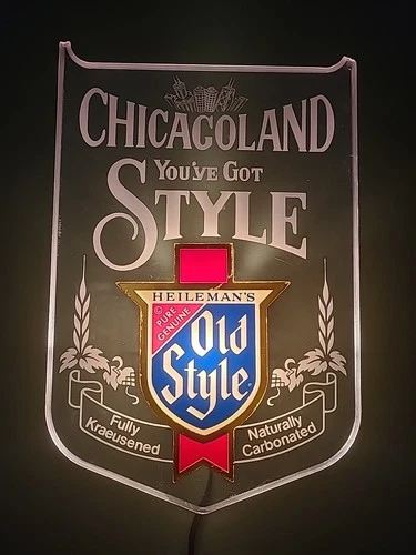 Vintage 1982 OLD STYLE CHICAGO Beer Light Sign