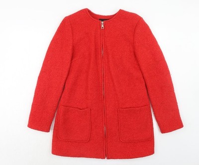 New Look Damenjacke rot Größe 10 Reißverschluss