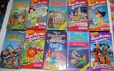 Wonderful Collection of -10- Vintage Disney Sing Along Songs VHS Tapes-VG 