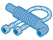 Midea 12676000000162 Dishwasher Inlet Pipe 1/2" SS Connection