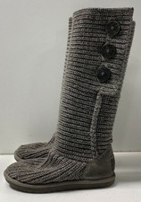 Stivali UGG donna classici grigio cardy in maglia con bottoni taglia 5
