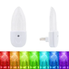 Multicolor LED Night Light 4 Pack Bubble Pattern with Dusk to Dawn Sensor, Ro...
