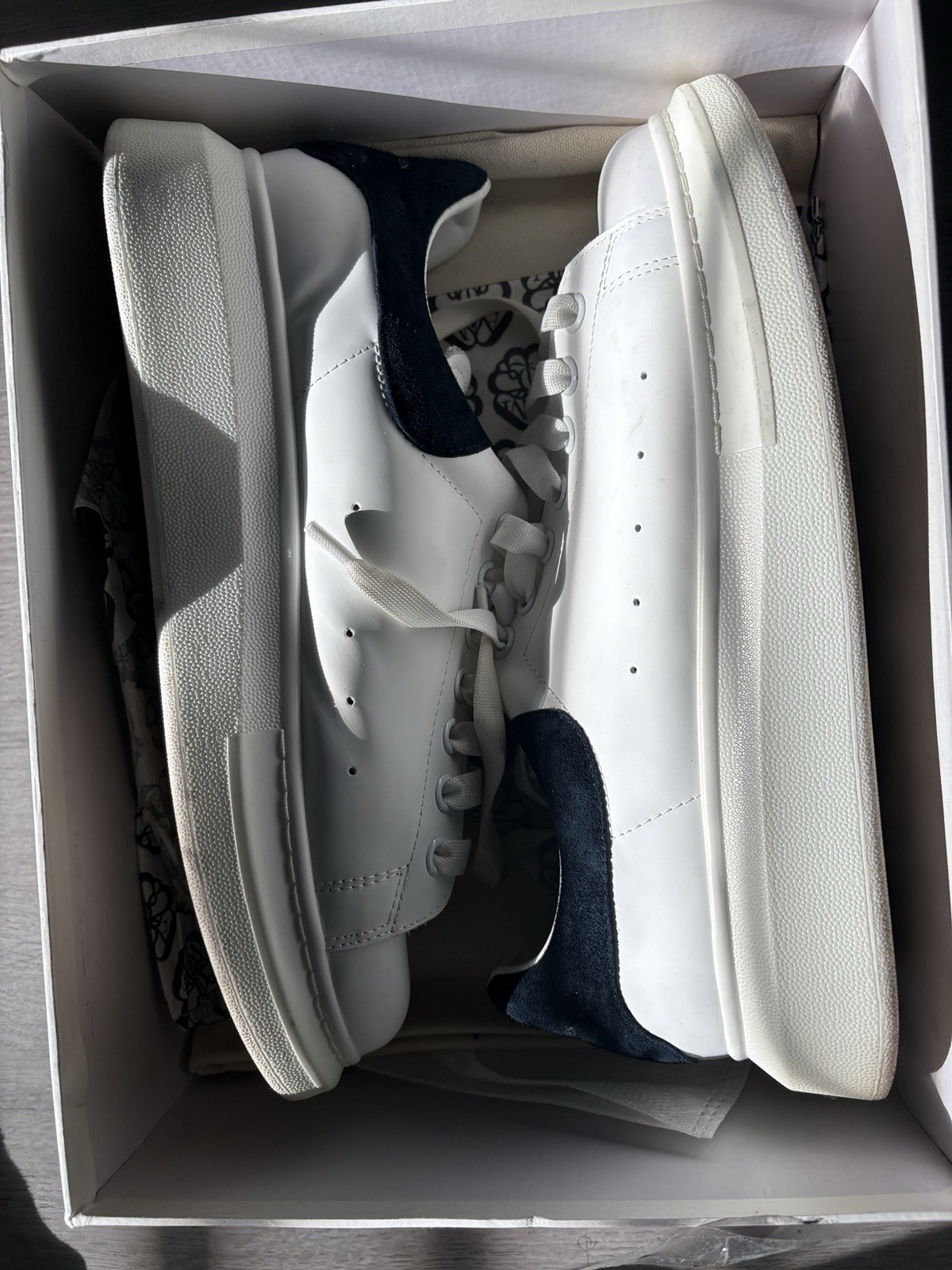 Alexander McQueen Oversized Sneaker White And Blue Size 10 Men’s US